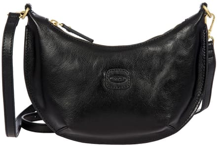 BRIC'S Leren Schoudertas Volterra Mini Luna Bag Black Zwart