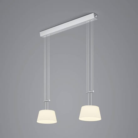 BANKAMP LED hanglamp, 2-lamps, nikkel