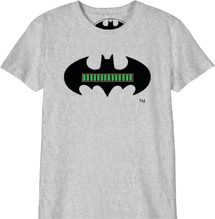 DC Comics - Full Battery Batman Child T-Shirt Grey - 12 Years