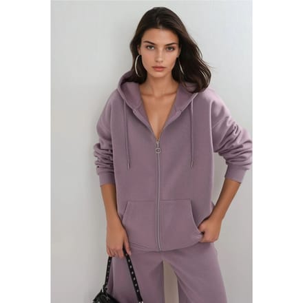 Oversized hoodie met rits