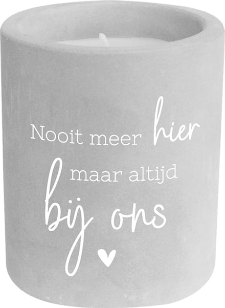 - Kaarsje Altijd bij ons - 6,5x6,5x8 cm - Cement