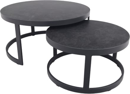 Rhodos koffietafel - set van 2 - antraciet