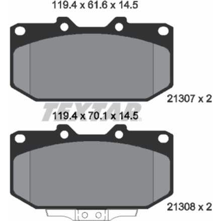 Remblokset TEXTAR 2130701, voor
