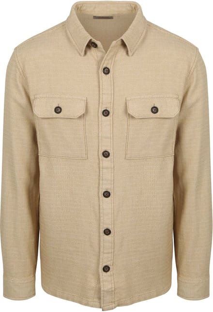 Suitable Overshirt Structure Beige - Maat S - Heren