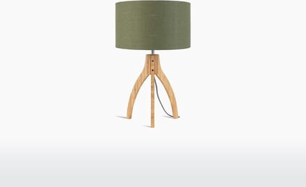 GOOD&MOJO Tafellamp Annapurna - Groen/Bamboe - Ø36cm - Scandinavisch,Bohemian