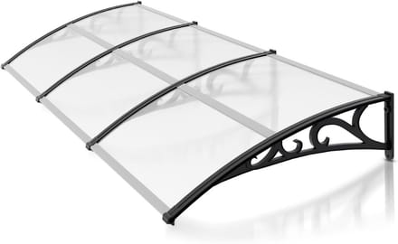 Voordeur Luifel - Overkapping Entree - Weer Beschermen - Gebogen Design - 300 x 100 cm - Transparant