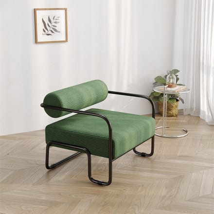 PHOEBE CAT Fauteuil - Corduroy - Metalen frame - 68.5 × 73 × 70.5 cm - Groen