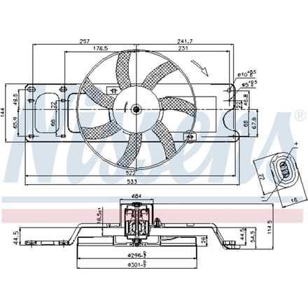Koelventilatorwiel, motorkoeling NISSENS 85712