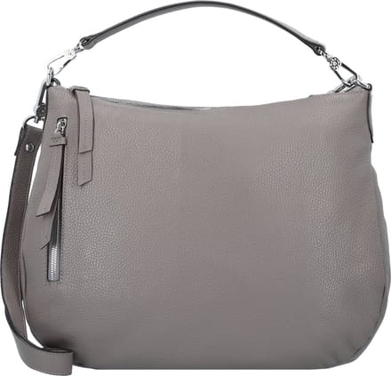 abro Leren Schoudertas Leather Adria Hobo Bag Juna Zinc Grijs