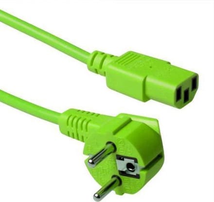 Computer Netkabel / Aansluitsnoer met KEMA Keur - 1.8 meter Schuko naar C13 | kleur GROEN | Zware uitvoering 16A