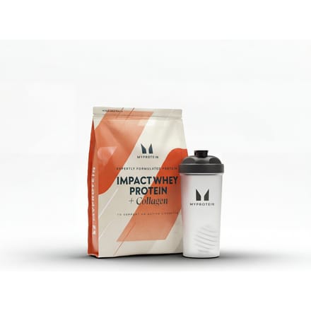Impact Protein Bundel - 30servings - Shaker - Unflavoured (+Collagen)