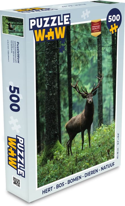 Puzzel Hert - Bos - Bomen - Dieren - Natuur - Legpuzzel - Puzzel 500 stukjes