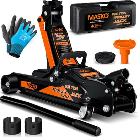 Masko Krik 2.5 Ton - hydraulisch - vlakke hefhoogte - garagekrik - oranje