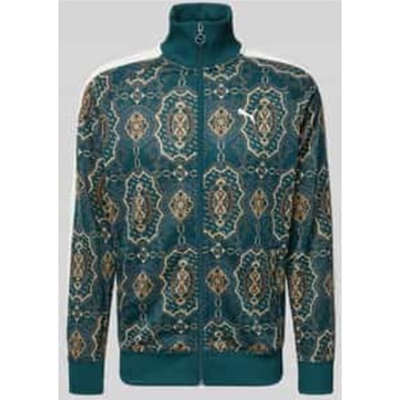 Sweatjack in all-over look met opstaande kraag