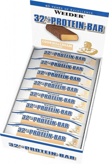 Weider 32% Protein Bar (12x60g) Cookies & Cream - Repen - Eiwit Repen