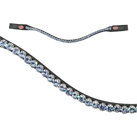 Zadel met saffierketting Kieffer Flexiloop Luxe curved browband lined
