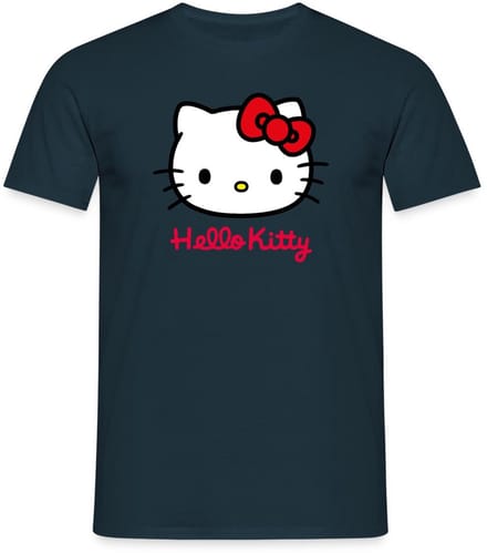Hello Kitty Klassiek Portret Hello Kitty Tekst T-Shirt Heren