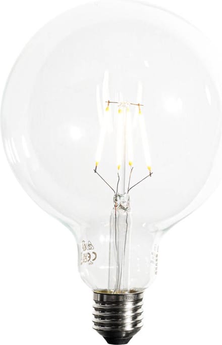 LUEDD E27 dimbare LED spiraal filament G125 5W 450 lm 2200K