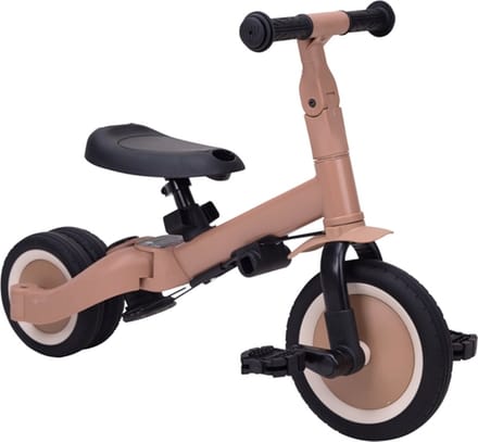 Topmark - Lio - 4 in 1 Driewieler Met Duwstang - Macchiato