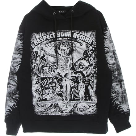 Mannen Hoodie Respect Uw Demon Hoodie Black