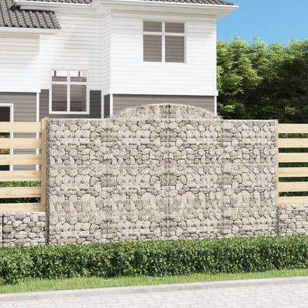 vidaXL - Schanskorven - 7 - st - gewelfd - 300x50x180/200 - cm - ijzer