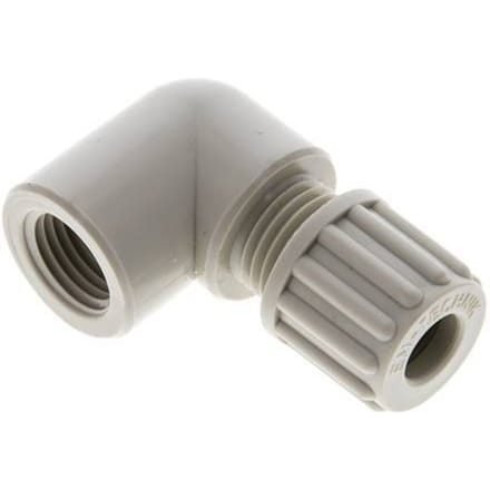 8x6mm & G1/4'' PP L-Vorm Knelfitting Binnendraad 10bar