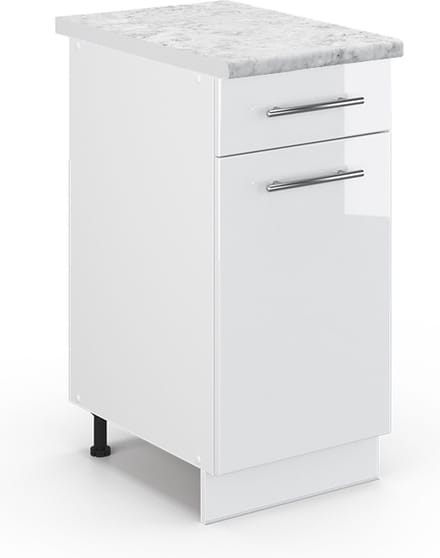Vicco Fame-Line Keukenonderkast – 40 cm, WB Marmer Wit Hoogglans