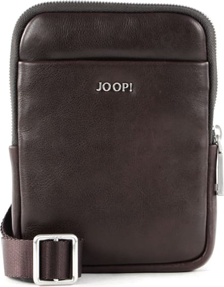 JOOP! Leren Schoudertas Treviso Rafael Shoulderbag Dark Brown Bruine