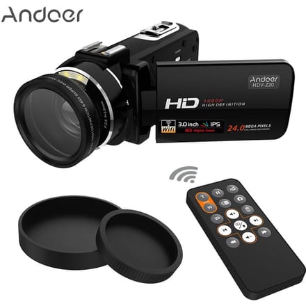 Andoer HDV-Z20 draagbare 1080P Full HD digitale videocamera met 37 mm 0,45* groothoeklens Max. 24