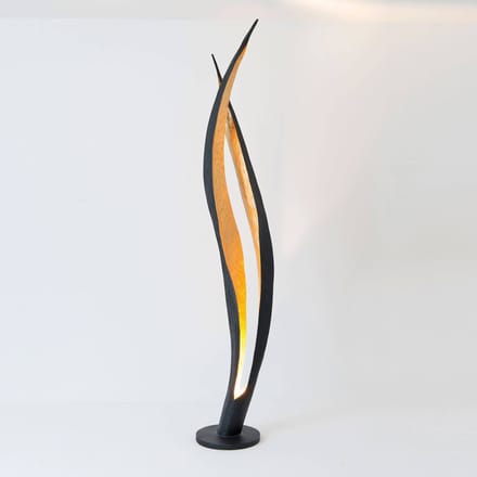 Holländer Vloerlamp Barbone, bruin-zwart, goud