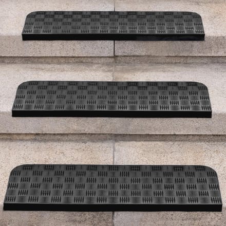 Set van 3 Antislip Trapmatten voor Binnen en Buiten - Rubber Matten 65 x 25 cm