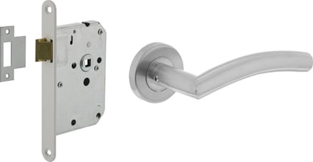 Intersteel Deurbeslag set loopslot wit met deurkruk Lisa/90° basic rvs