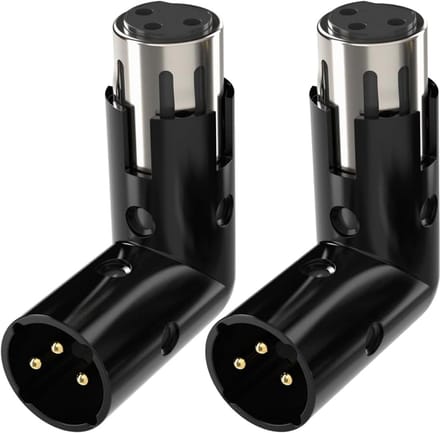 2 stuks verstelbare XLR-adapter 90 graden vrouwelijk naar mannelijk hoekstuk