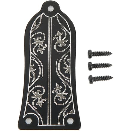 Halsstaafdeksel met Schroefpatroon Decoratie Metalen Afdekplaat Vervanging Gitaar Accessoires black