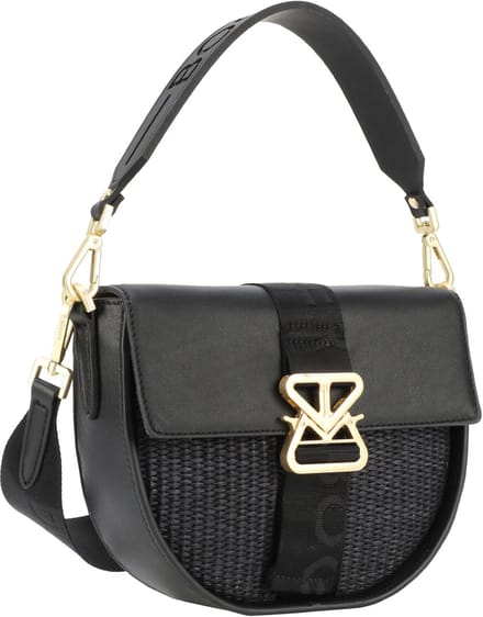 Bogner Schoudertas Zuoz Rafia Cassy Shoulderbag Black Zwart
