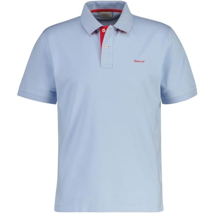 Gant Polo Contrast Piqué Short Sleeve Subtle Stretch Fresh Blue / male