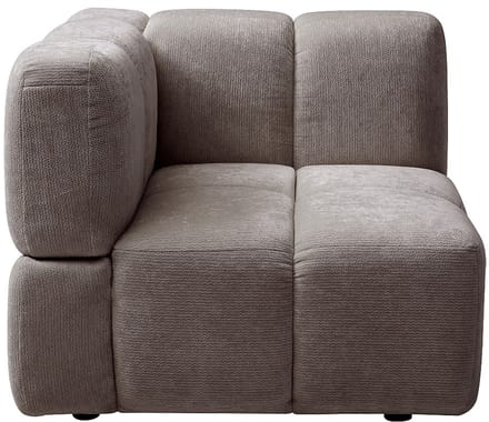 Vente-unique Hoekfauteuil in getextureerde taupe stof CARLIVI