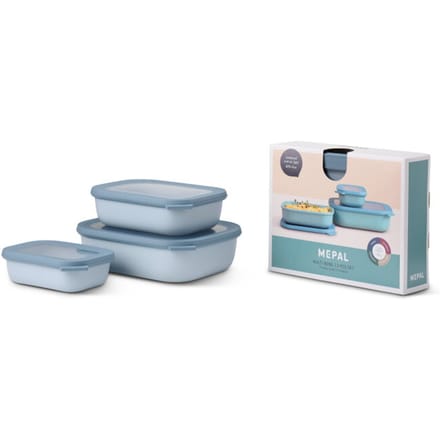 Mepal - Multikom Cirqula vershouddoos set - 500 + 1000 + 2000 ml - Rechthoekig - Nordic blue