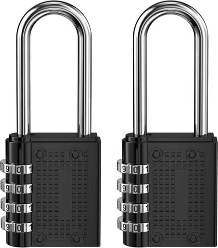 Cijferslot Kast - Hangslot Code - Kasten Beveiligen - 4 Cijfer Combinatie - 2 Stuks - Zwart
