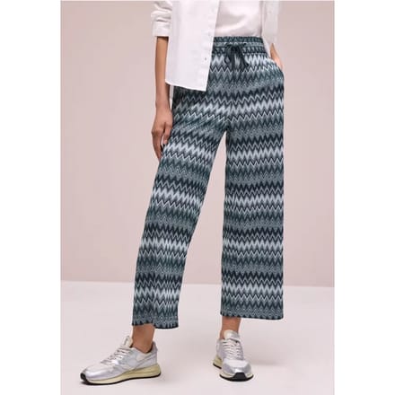 7/8 Wide Legs broek met zigzagpatroon