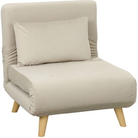 HOMCOM - 2-in-1 Slaapfauteuil - Sierkussen - Verstelbare Rugleuning