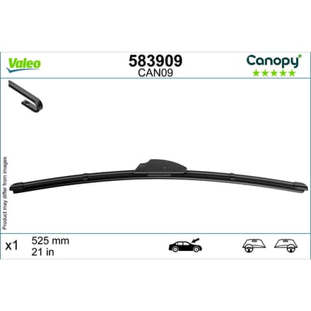 Wisserblad VALEO Canopy 583909, 525mm, Voor, 1 Stuk