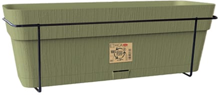 Balkonbak 'Ethica' - Bloembak voor balkon - Met ophangbeugel - 50 cm - Olijfgroen