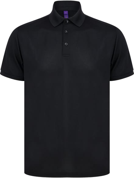 Henbury Herenpolo in gerecycleerd polyester H465 - Black - S