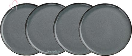 Kitchen Trend Dinerbord Ocean Petrol, 24 cm, Set van 4