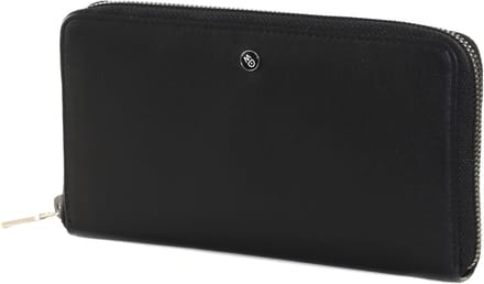 MANDARINA DUCK Leren Portemonnee Downtown Zip Around Wallet Black Zwart