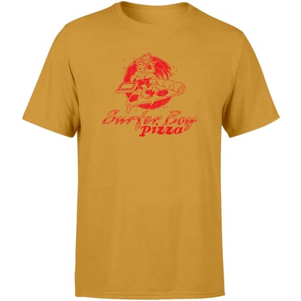 Stranger Things Surfer Boy Pizza Unisex T-shirt - Mosterd - XXL