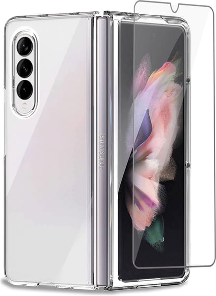 Hoesje geschikt voor Samsung Galaxy Z Fold 3 - Screenprotector - Transparante Case