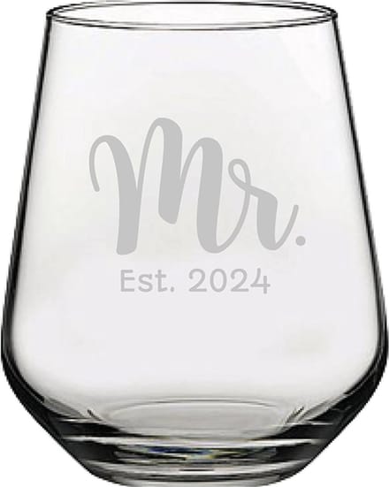 Gegraveerde drinkglas 42,5cl Mr. Est. 2024