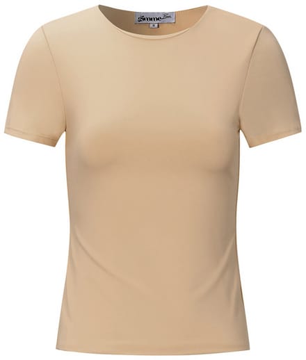 Seamless Fit Basic Tee – Nauwsluitend T-shirt – Comfortabel Basisstuk voor elke Dag - Licht Bruin - Maat M